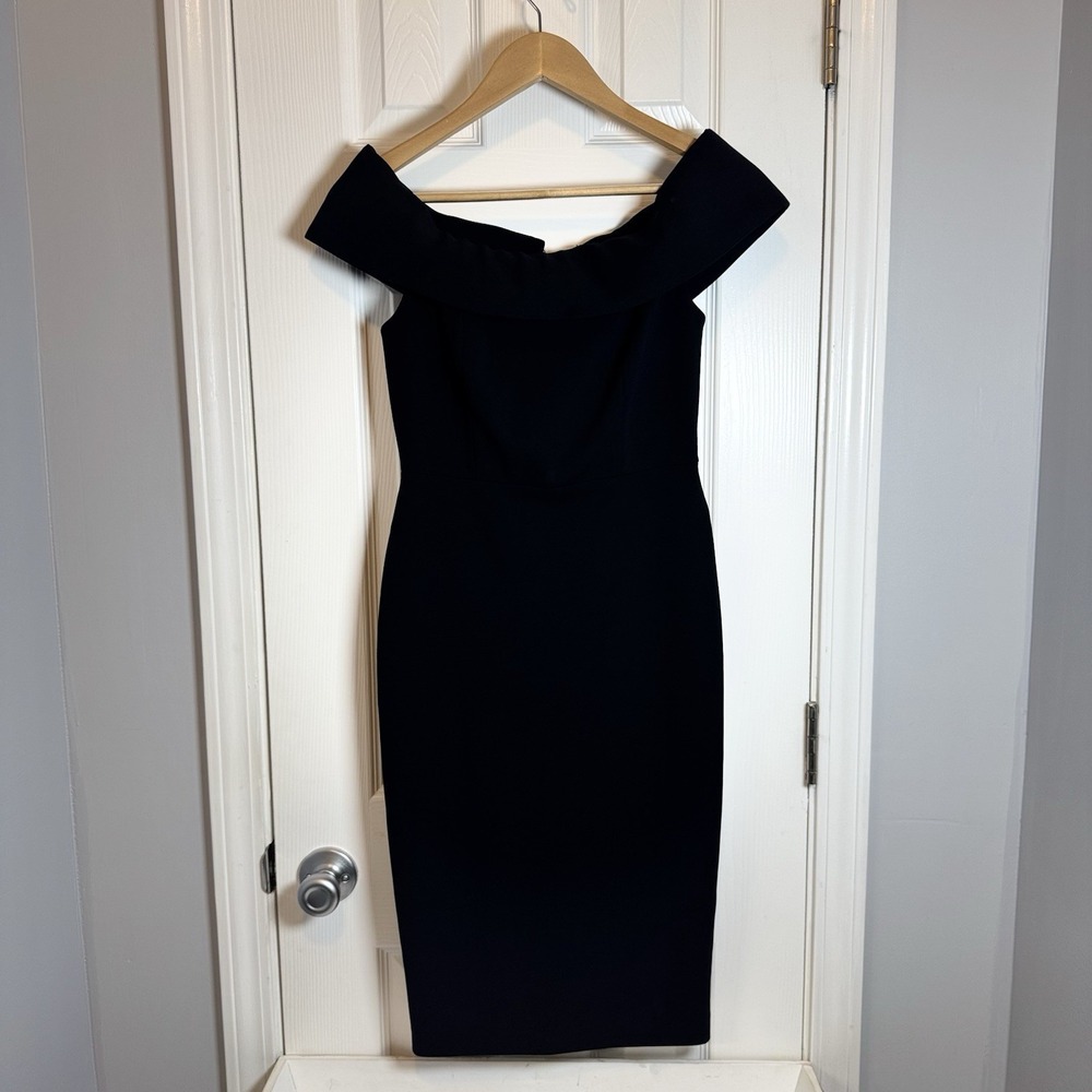 Calvin Klein Womens Off The Shoulder Black Dress Size 2 NEW Dressy Business Date